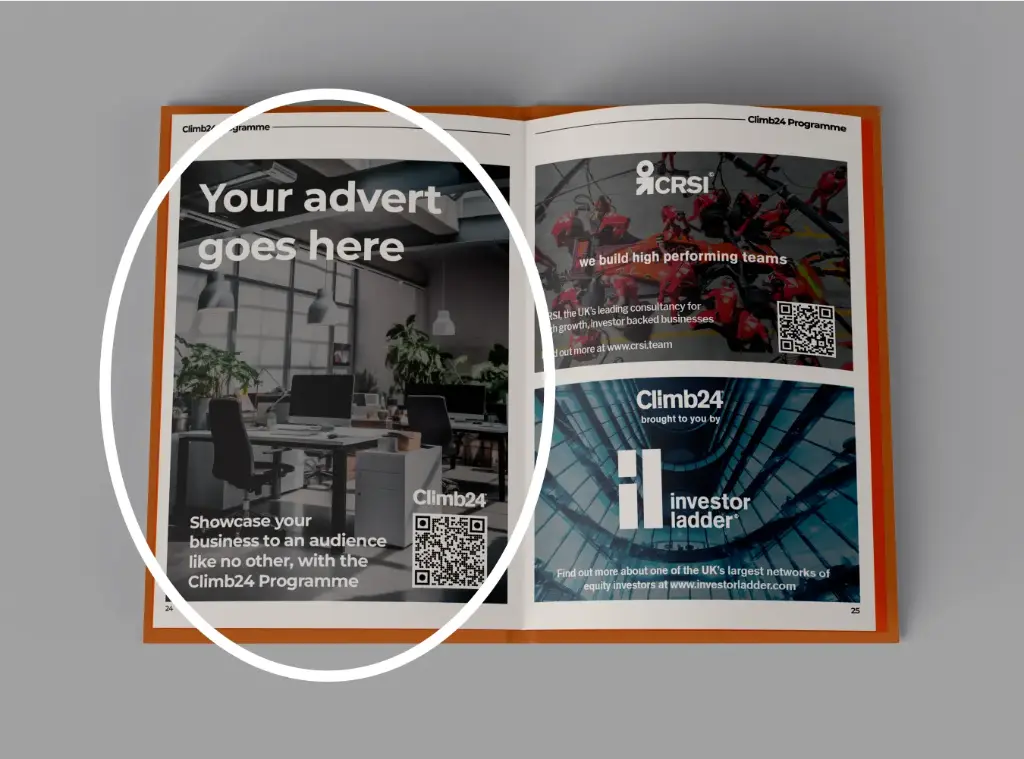 Climb26 Programme: Full Page Ad